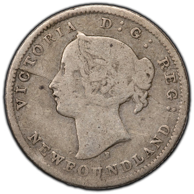 SOLD Newfoundland 1873-H 5 Cents Silver Coin - Scarce Key Date Issue