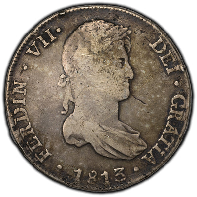 SOLD Peru 1813 8 Reales Silver Coin Lima Mint KM #117.1