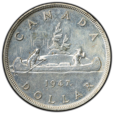 SOLD Canada 1947 ML Maple Leaf $1 Silver Dollar Coin - Cleaned