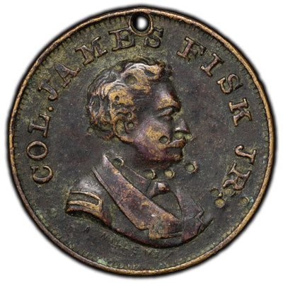 SOLD United States 1872 Relief For Chicago Col. James Fisk Jr Token IL-CH23c