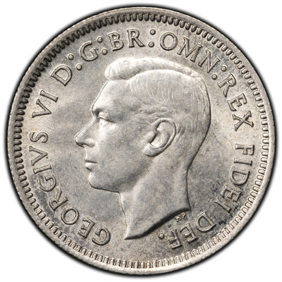 Australia 1951 6 Pence Silver Coin KM #45