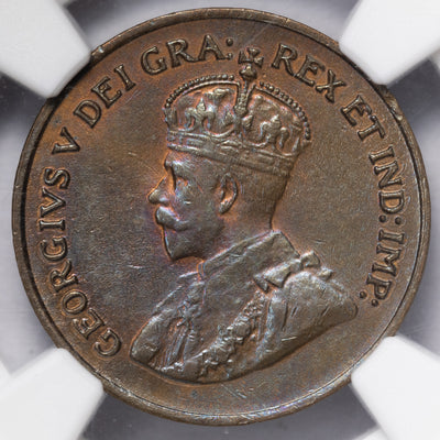 SOLD Canada 1925 1 Small Cent Coin - NGC AU Details