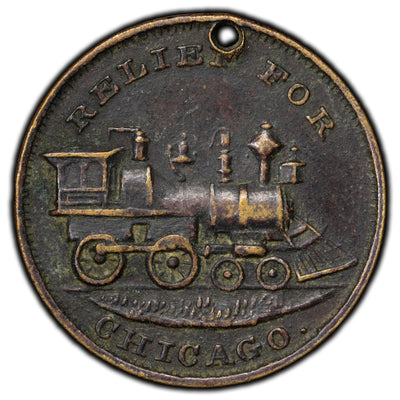 SOLD United States 1872 Relief For Chicago Col. James Fisk Jr Token IL-CH23c