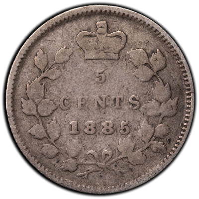 SOLD Canada 1885 Small '5' 5 Cents Silver Coin