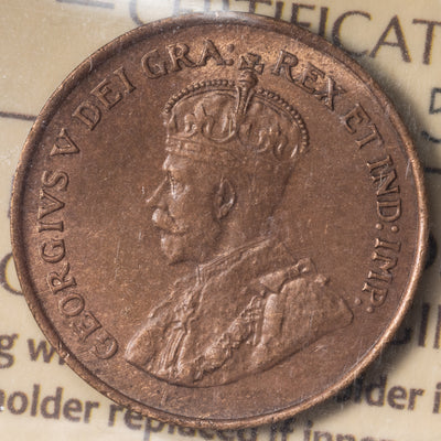 SOLD Canada 1920 1 Small Cent Coin - ICCS MS-64 Red