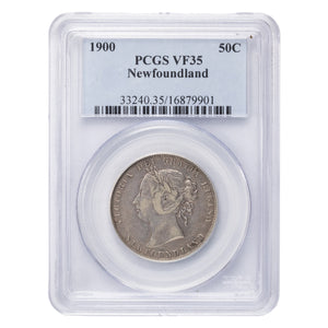 SOLD Newfoundland 1900 50 Cents Silver Coin - PCGS VF-35