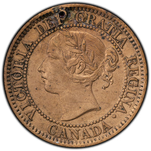 SOLD Canada 1859 Wide 9/8 1 Large Cent Coin - Holed/Cleaned