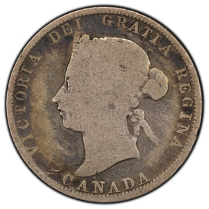 SOLD Canada 1880-H Narrow '0' 25 Cents Quarter Silver Coin