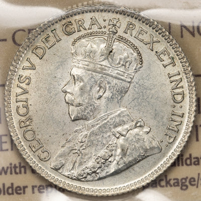 SOLD Canada 1936 Dot 25 Cents Quarter Silver Coin - ICCS AU-58