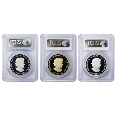 SOLD Canada 2014 $20 .999 Silver Maple Leaf Impression 3-Coin Set - PCGS PR-70 DCAM