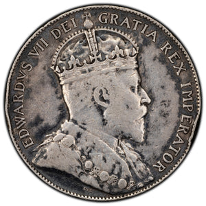 SOLD Newfoundland 1908 50 Cents Silver Coin - Scratched Rim Nick