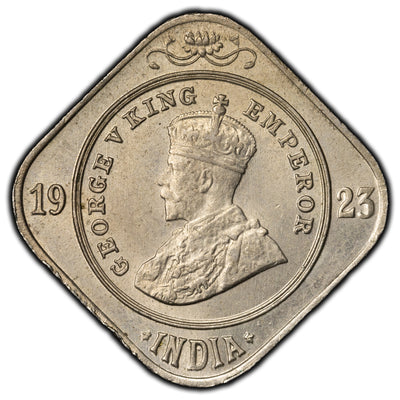 SOLD India 1923 2 Annas Coin - Choice Uncirculated