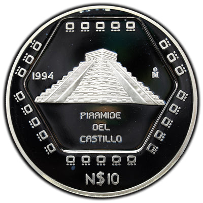 SOLD Mexico 1994 Piramide De Castillo 5oz .999 Fine Silver Proof Coin