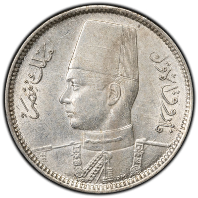 SOLD Egypt 1937 2 Piastres Silver Coin KM #365