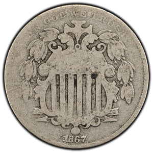 SOLD United States 1867 5 Cents Shield Nickel Coin