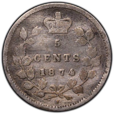 SOLD Canada 1874-H Crosslet 4 5 Cents Silver Coin