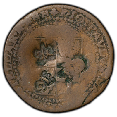 SOLD Malta Knights of Rhodes 1636-54 4 Tari Coin Jean-Paul Lascaris 7 Counterstamps
