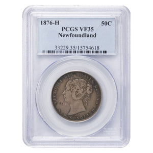 SOLD Newfoundland 1876-H 50 Cents Silver Coin - PCGS VF-35