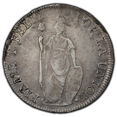 Peru (North Peru) 1838-MB 8 Reales Silver Coin KM #155