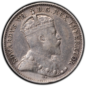 SOLD Canada 1909 Round Leaf Bow Tie 5 Cents Silver Coin