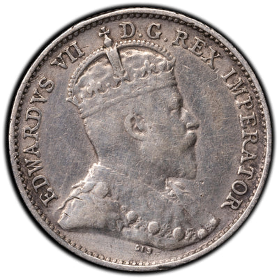 SOLD Canada 1909 Round Leaf Bow Tie 5 Cents Silver Coin