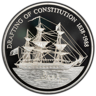 SOLD Pitcairn Islands 1988 $50 5oz .999 Silver Proof Coin - 150th Anniv. of the Constitution