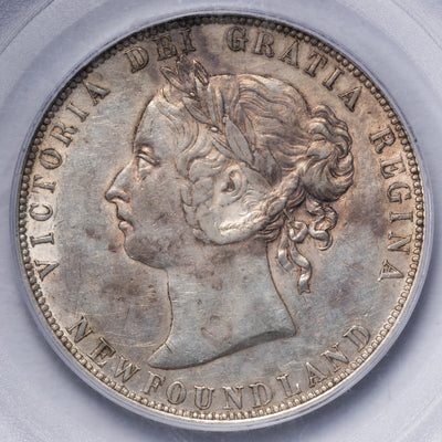 Newfoundland 1900 50 Cents Silver Coin - PCGS AU-53