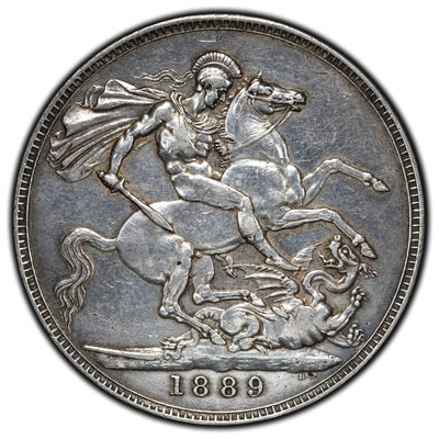 SOLD Great Britain 1889 1 One Crown Silver Coin KM #765 - Cleaned