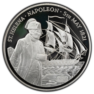SOLD St Helena & Ascension 1986 25 Pounds .999 Fine Silver Proof Coin - Napoleon