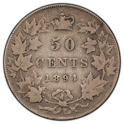 SOLD Canada 1894 50 Cents Half Dollar Silver Coin - Nice Key Date Example