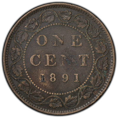 SOLD Canada 1891 Small Date Small Leaves 1 Cent Large Coin