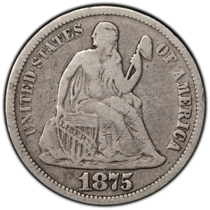 SOLD United States 1875 10 Cents Seated Liberty Dime Silver Coin