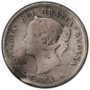 SOLD Canada 1875-H Small Date 5 Cents Silver Coin - Damaged