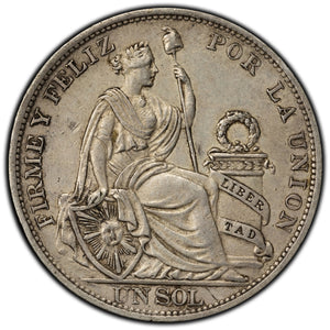 SOLD Peru 1895 1 Sol Silver Coin