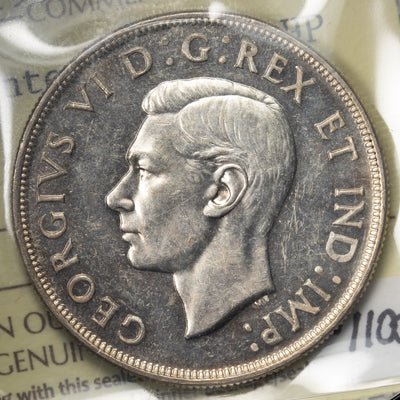 SOLD Canada 1947 Pointed 7 4xHP $1 Silver Dollar Coin - ICCS MS-62