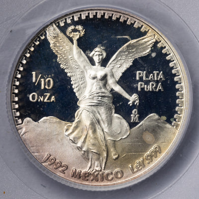 SOLD Mexico 1992-Mo 1/10oz .999 Fine Silver Libertad Coin - PCGS PR-69 DCAM