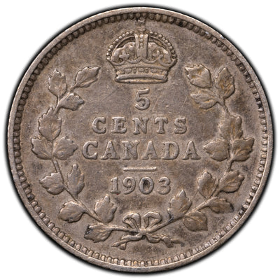 SOLD Canada 1903 5 Cents Silver Coin