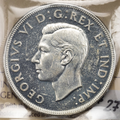 SOLD Canada 1947 Blunt 7 $1 Silver Dollar Coin - ICCS MS-60