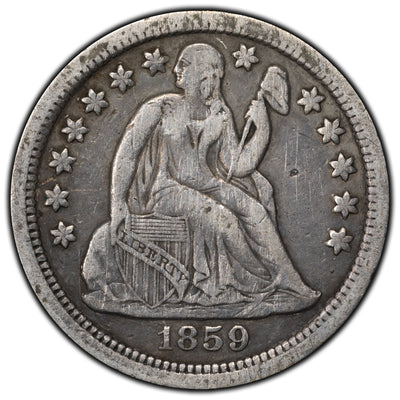 SOLD United States 1859 10 Cents Liberty Seated Dime Silver Coin