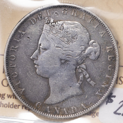 SOLD Canada 1870 L.C.W. 50 Cents Half Dollar Silver Coin - F-15