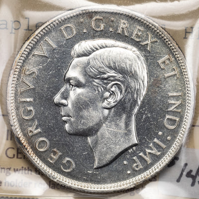 SOLD Canada 1947 Maple Leaf 2xHP $1 Silver Dollar Coin - ICCS MS-63