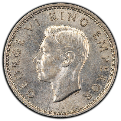 New Zealand 1943 6 Six Pence Silver Coin KM #8