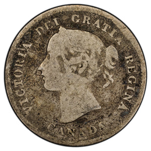 SOLD Canada 1874-H Plain 4 5 Cents Silver Coin - Good