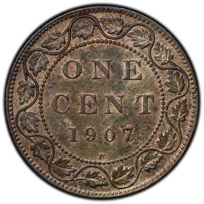 SOLD Canada 1907-H 1 Large Cent Coin - Cleaned