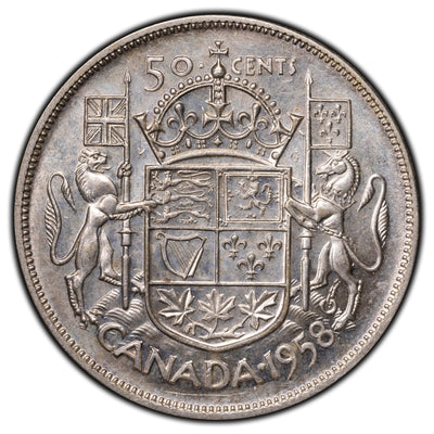 SOLD Canada 1958 Dot 50 Cents Half Dollar Silver Coin
