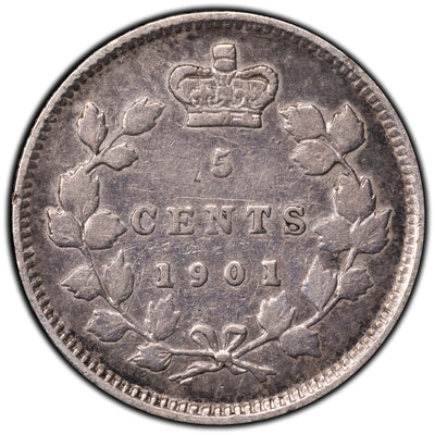 SOLD Canada 1901 5 Cents Silver Coin