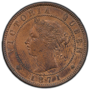 SOLD P.E.I. Prince Edward Island 1871 1 Large Cent Coin - EF/AU