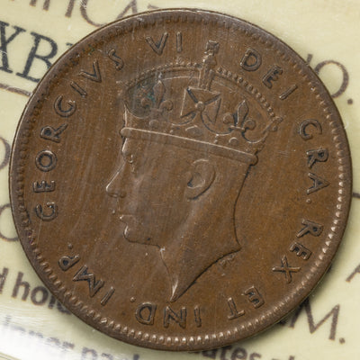 SOLD Newfoundland 1940 Re-Engraved Date 1 Cent Coin - ICCS VF-30