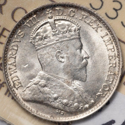 SOLD Canada 1908 Small 8 5 Cents Silver Coin - ICCS MS-64