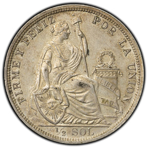 SOLD Peru 1916 1/2 Sol Silver Coin